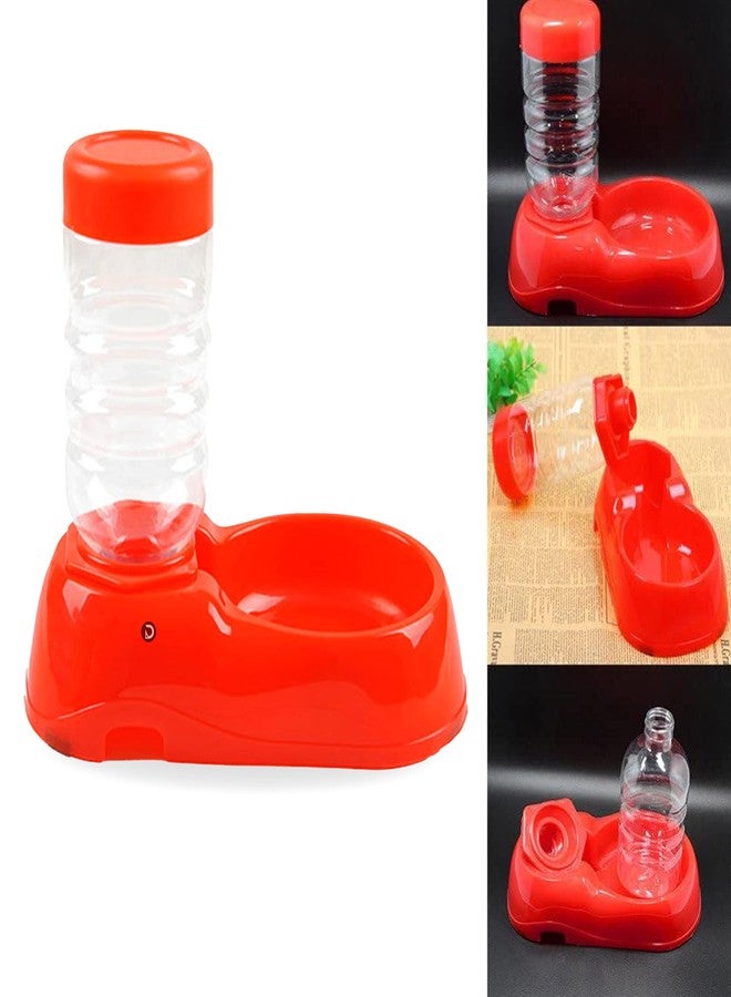 DaKos Resin Pet Dog Puppy Cat Kitten Automatic Water Dispenser Food Dish Bowl Feeder Bottle (Red),22.9 cm,H_7.1 cm,W_19.1 cm - Image 5